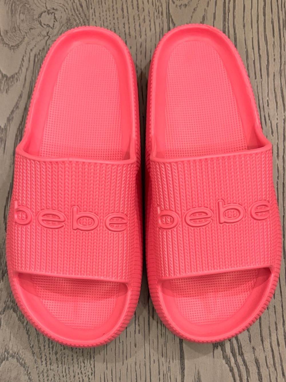 bebe Bright Pink Slide Sandals Women’s Size 9